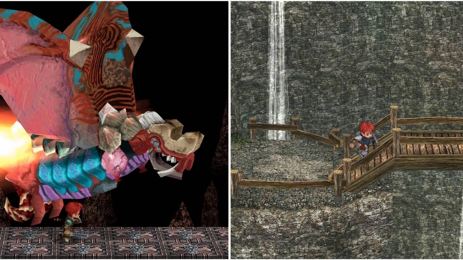 Fighting a boss and exploring ruins in Ys Memoire The Oath in Felghana