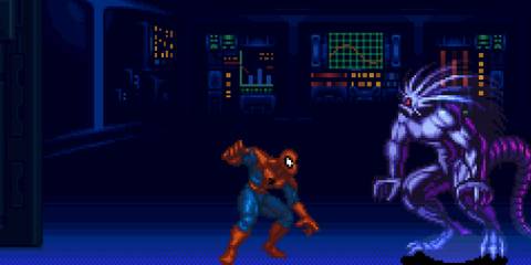 Fighting a Boss as Spider-Man in Marvel Super Heroes In War Of The Gems