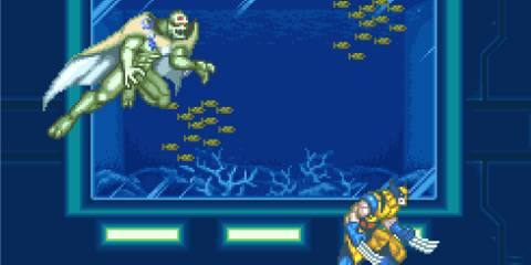 Fighting enemies as Wolverine in Marvel Super Heroes In War Of The Gems