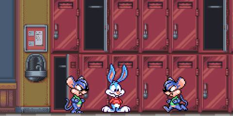 Fighting enemies in Tiny Toon Adventures Buster Busts Loose
