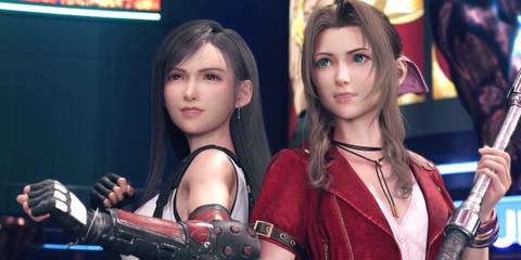 Final Fantasy 7 Rebirth Tifa Lockhart next to Aerith Gainsborough