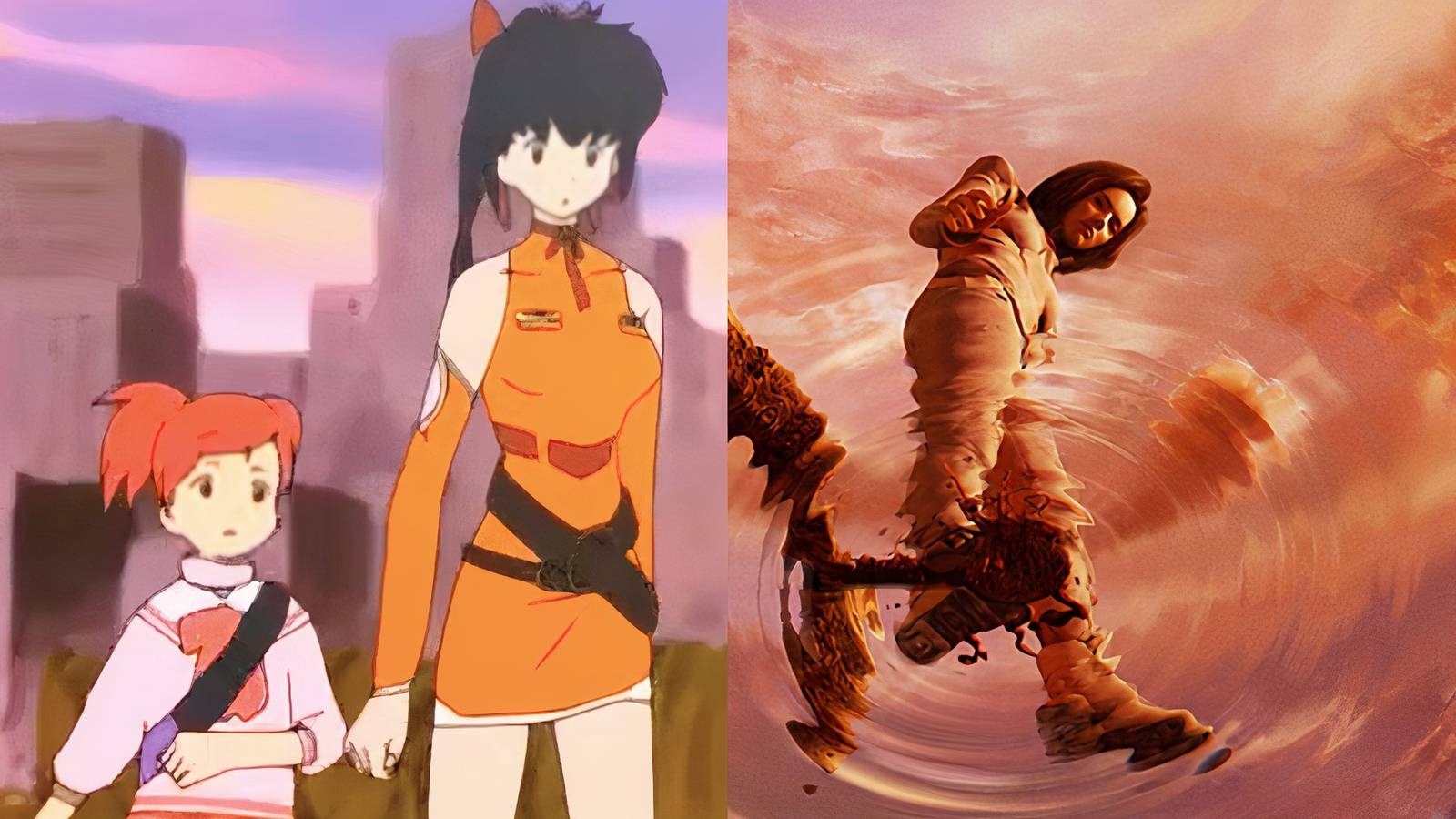 Final Fantasy Unlimited on the left and the Spirits Within on the right