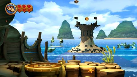 Image of the final island in Sloppy Sands in Donkey Kong Country Returns HD