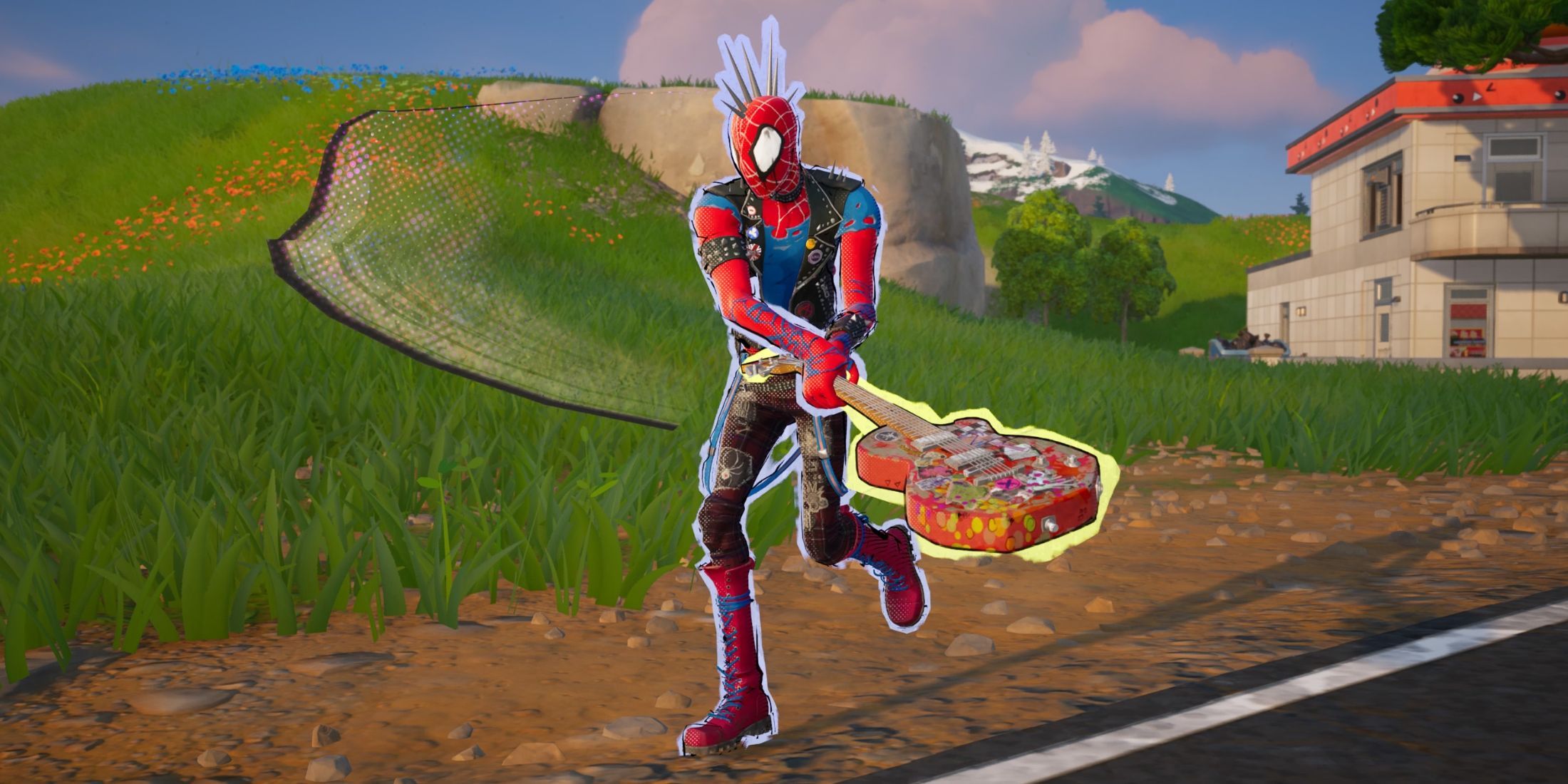 Fortnite Spider-Punk with guitar