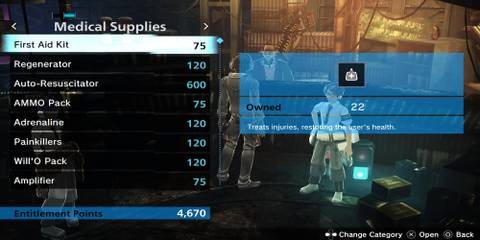 The Player Purchasing First Aid Kits