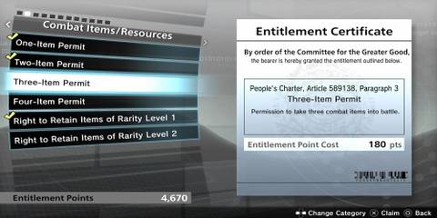 The Combat Items Permit Entitlement