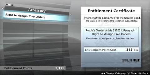 The Right To Assign Five Orders Entitlement