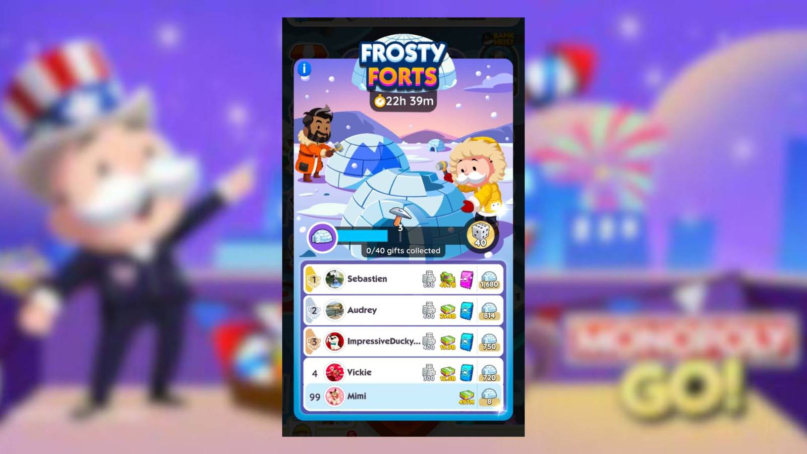 frosty forts monopoly go