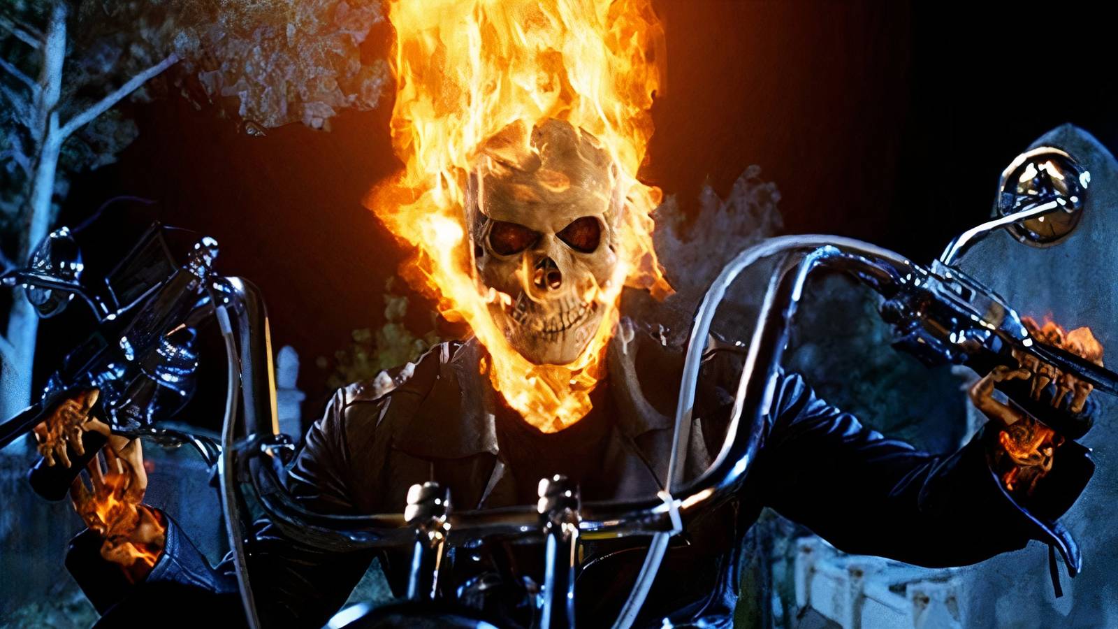 Ghost Rider on his bike