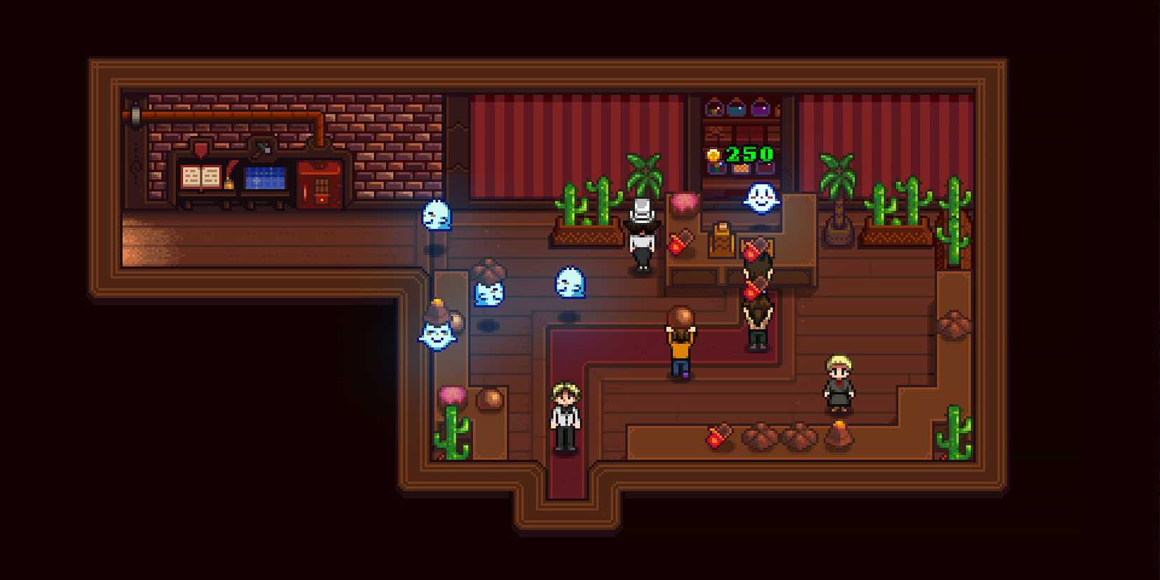 The ghosts who run the shop in Haunted Chocolatier