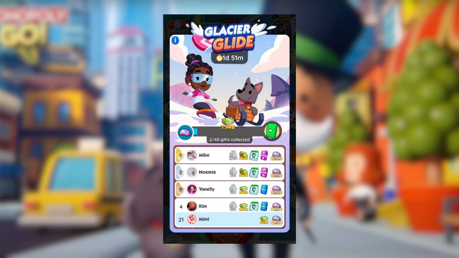 glacier glide monopoly go