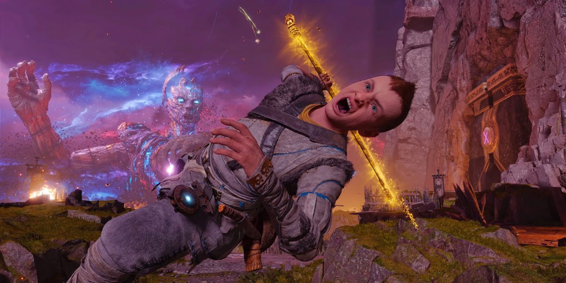 God of War Ragnarok Atreus Getting Attacked