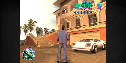 Grand Theft Auto Vice City Tommy at his mansion