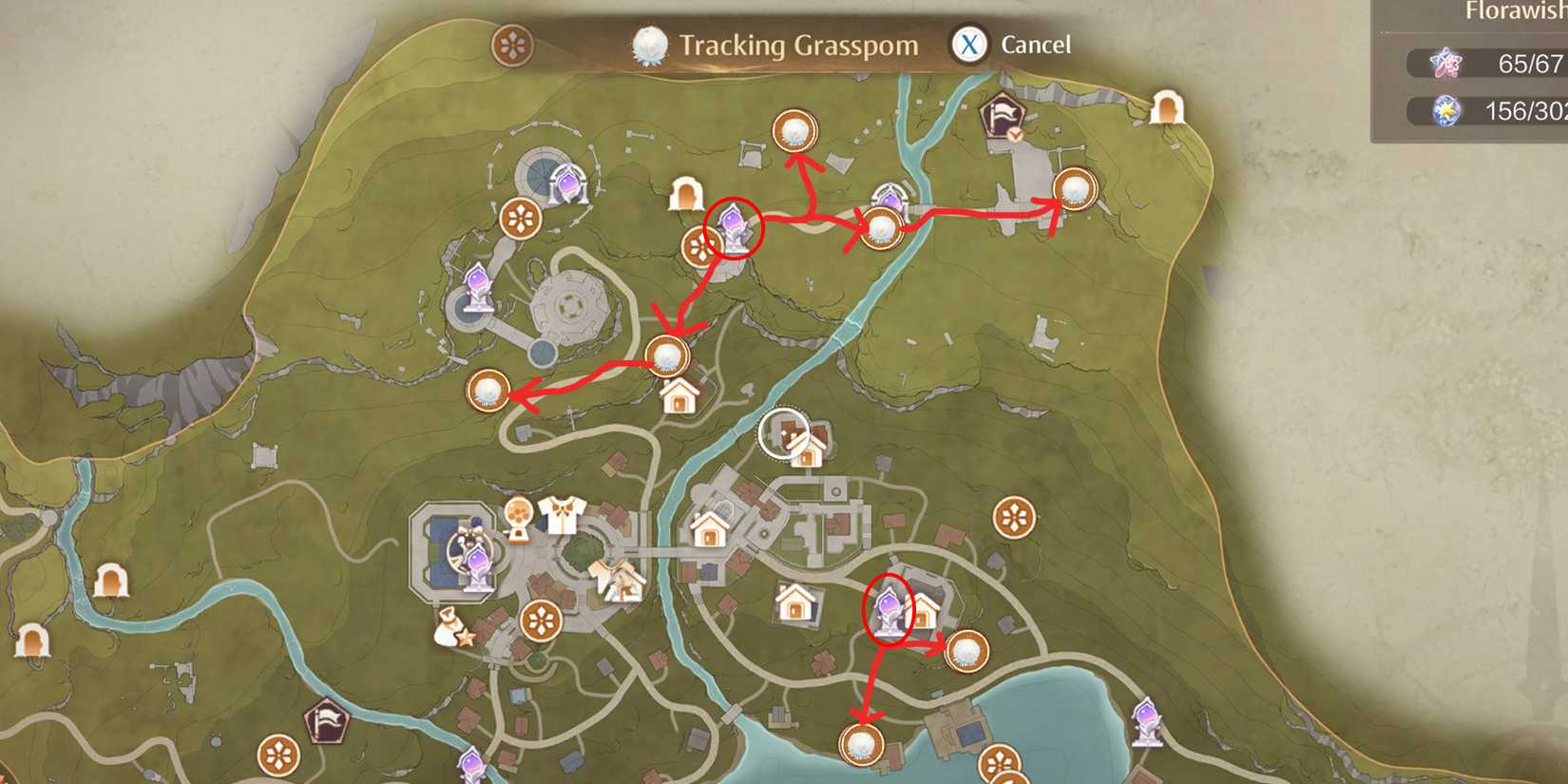 grasspom location 2 in infinity nikki