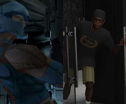 Grey Fox on the left and Lamar on the right