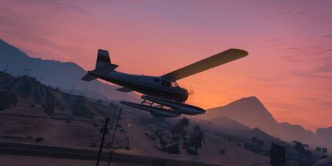 GTA 5 Flying Plane At Dusk