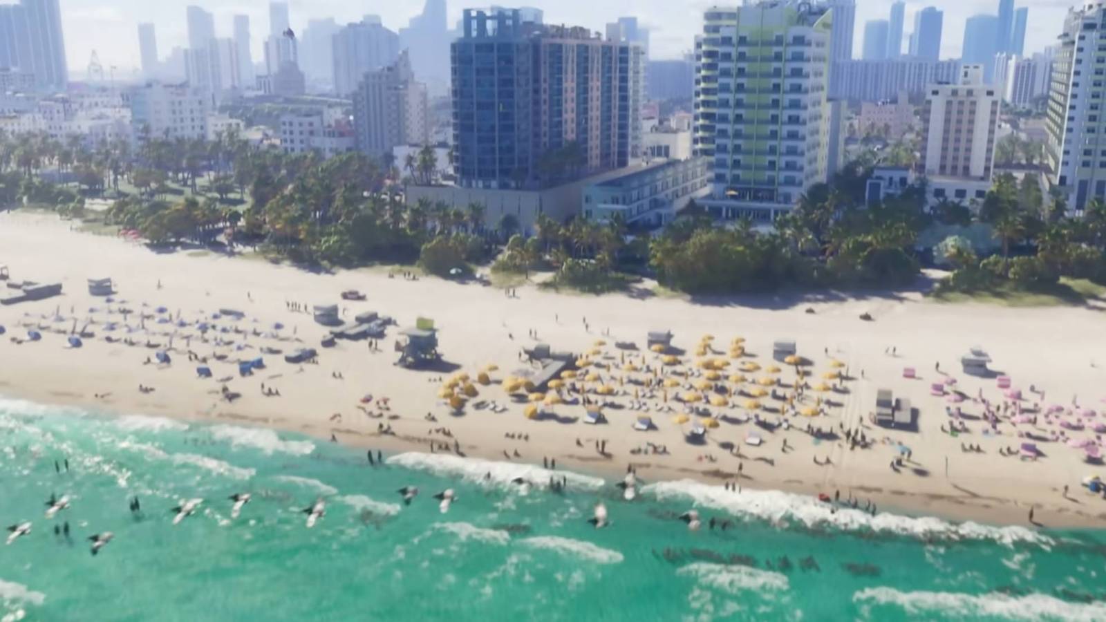 A shot of the beach from Grand Theft Auto 6's trailer
