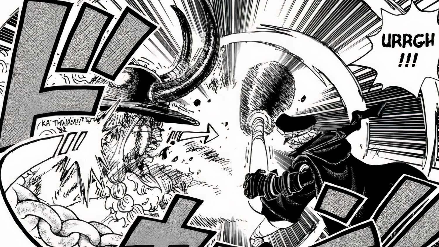 Gunko enfrentando Loki no capítulo 1138 de One Piece