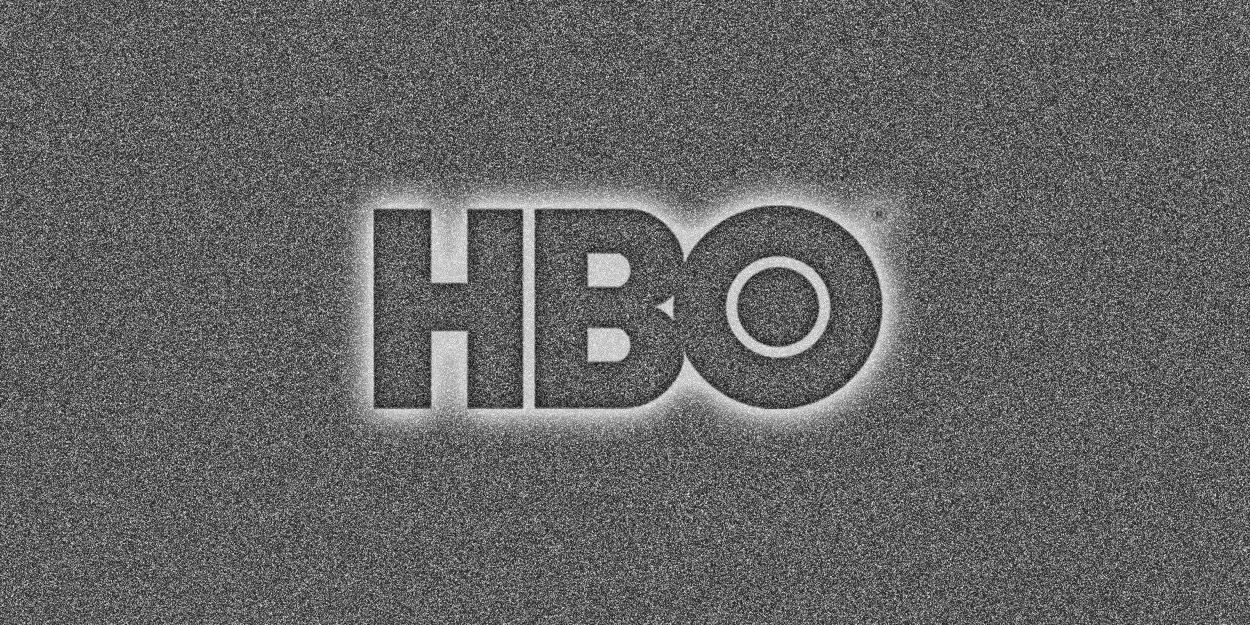 The logo for HBO emerging from static