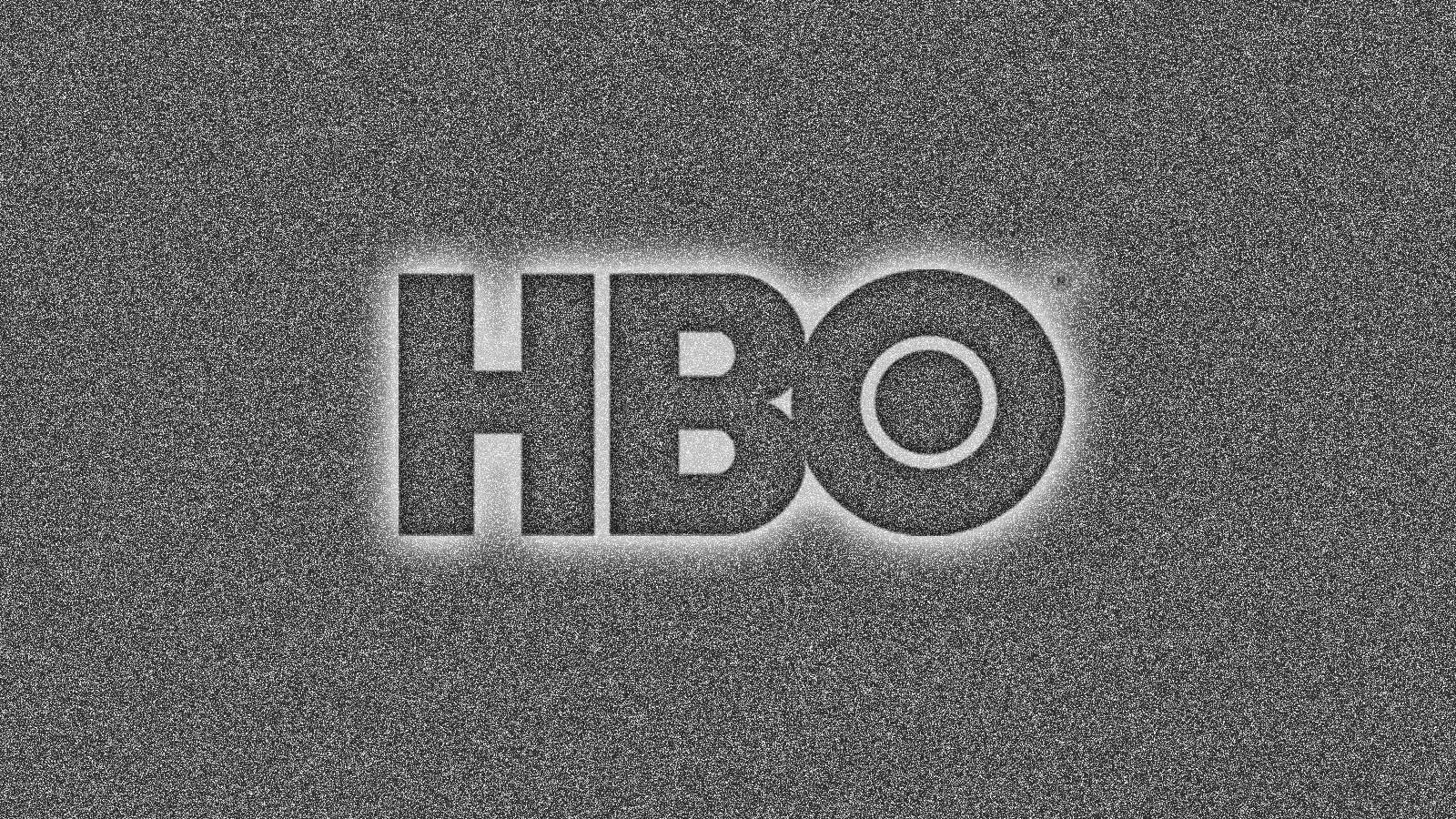 The logo for HBO emerging from static