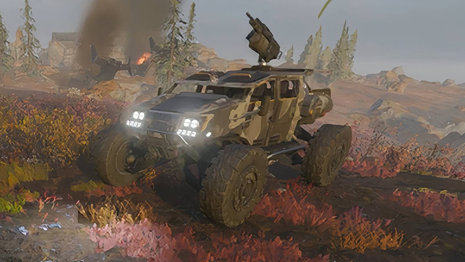 Helldivers 2 Gameplay Screenshot FRV Vehicle Stratagem on a flat planet layout