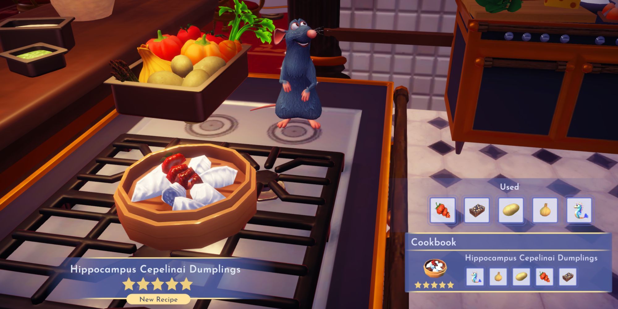 Hippocampus Cepelinai Dumplings recipe in Disney Dreamlight Valley