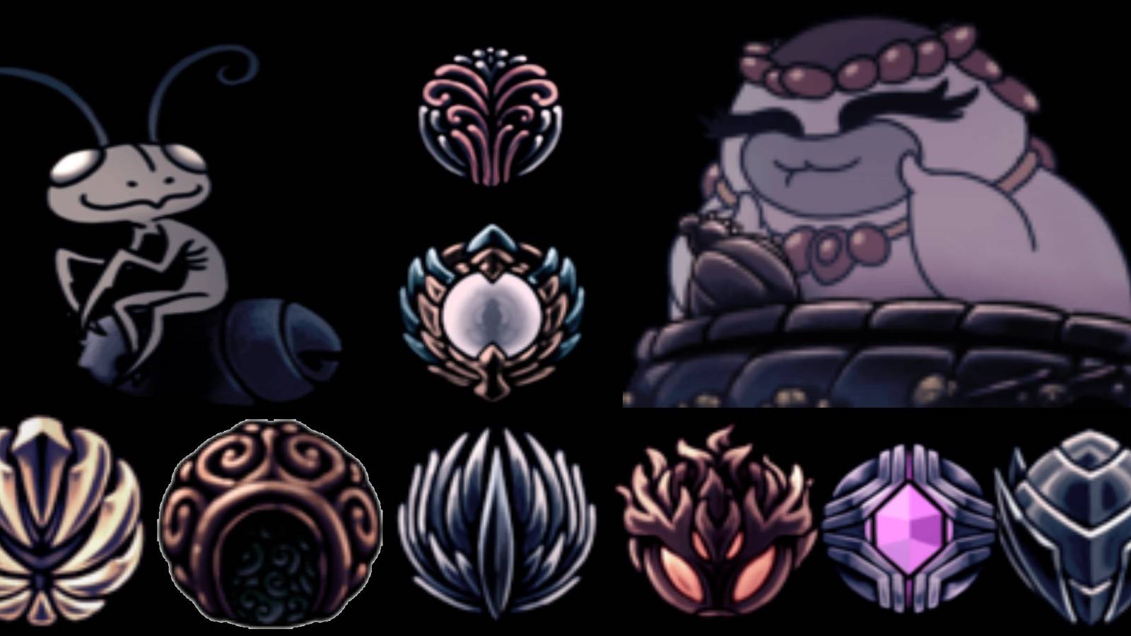 Hollow Knight Charms collage