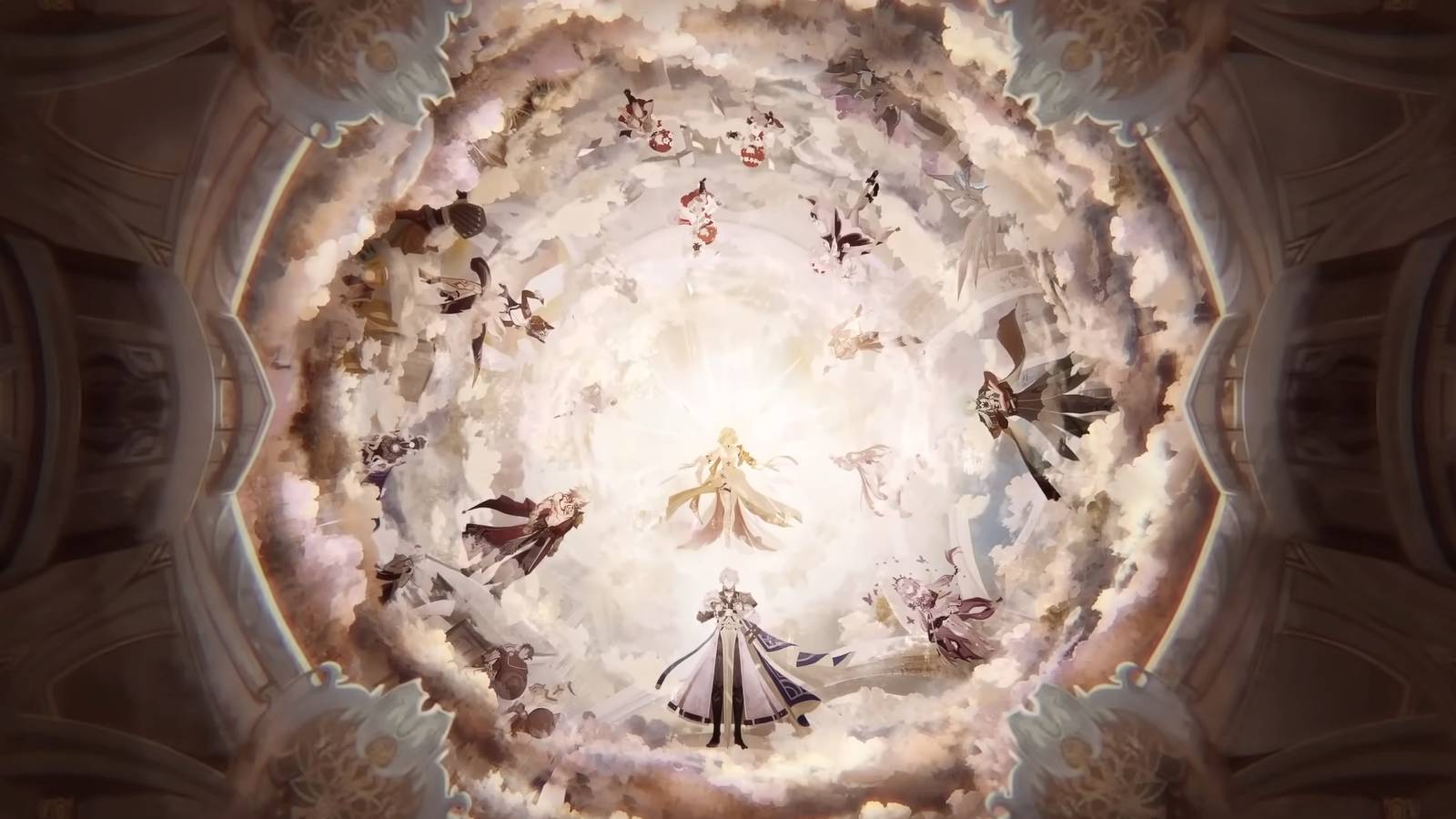 An image from Honkai: Star Rail's Amphoreus trailer showing the Chrysos Heirs.