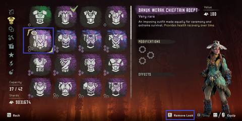 Horizon Zero Dawn Remastered Two outfit effects