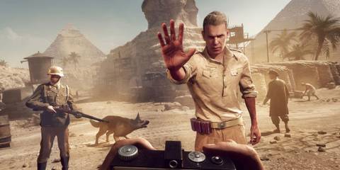 Indiana Jones and the Great Circle Nazis at an archeological site