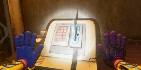 Inserting Keycard into the Console to Unlock the Door Poppy Playtime Chapter 4