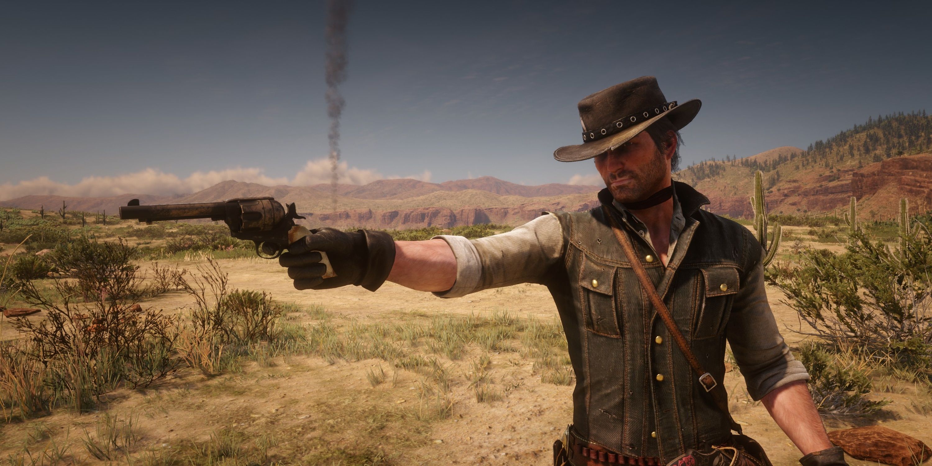 john marston with his revolver