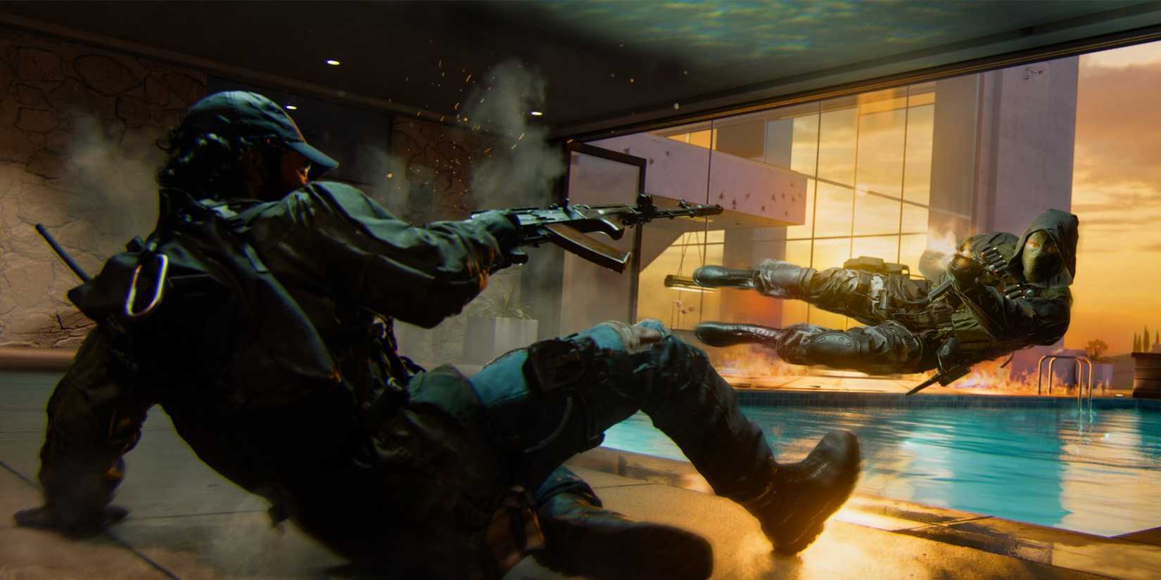 Key Art From Call Of Duty Black Ops 6 Showing Two Players Utilizing Omnimovement To Attack Each Other