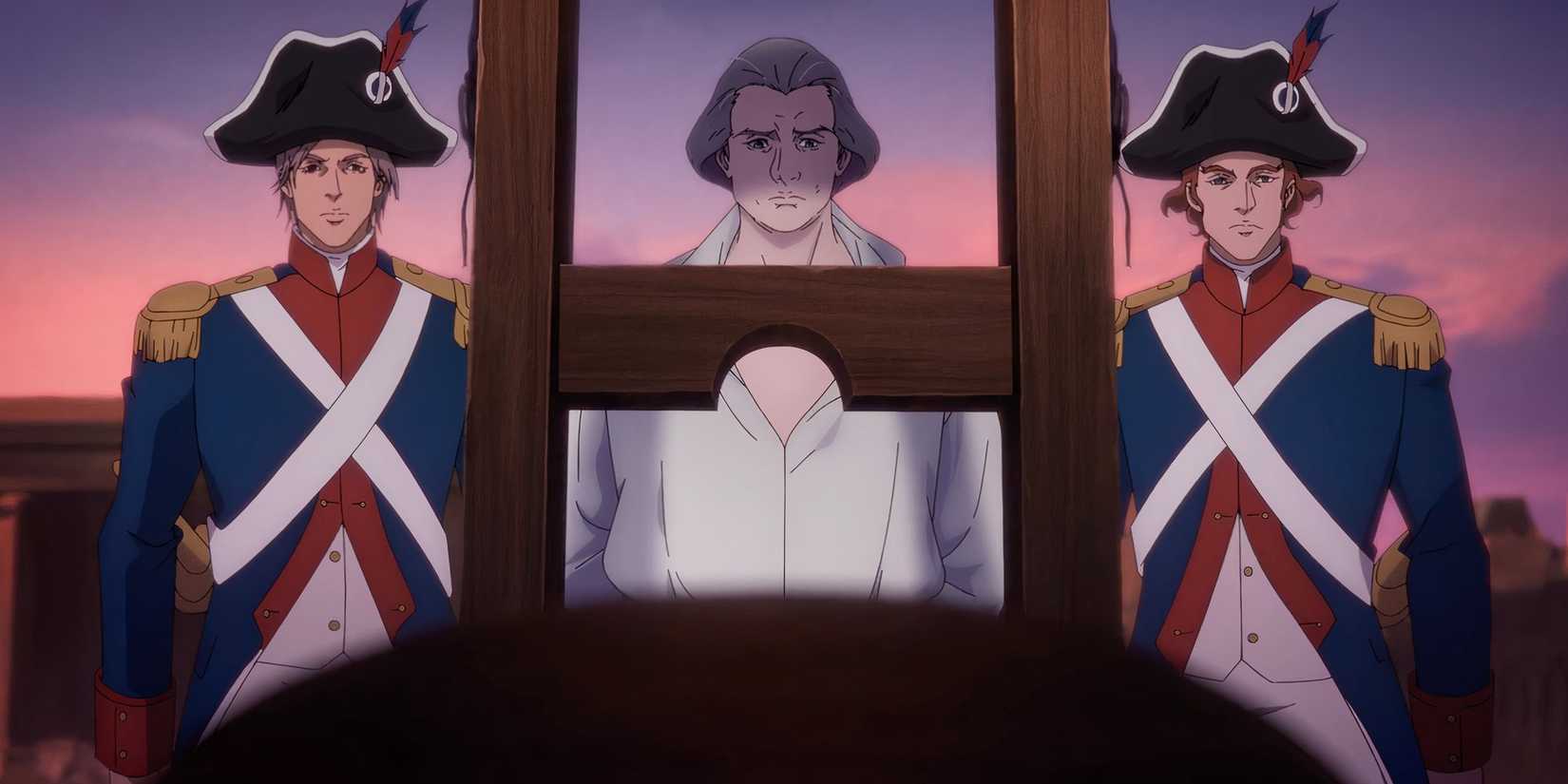 King Louis XVI being executed in Castlevania Nocturne Season 2