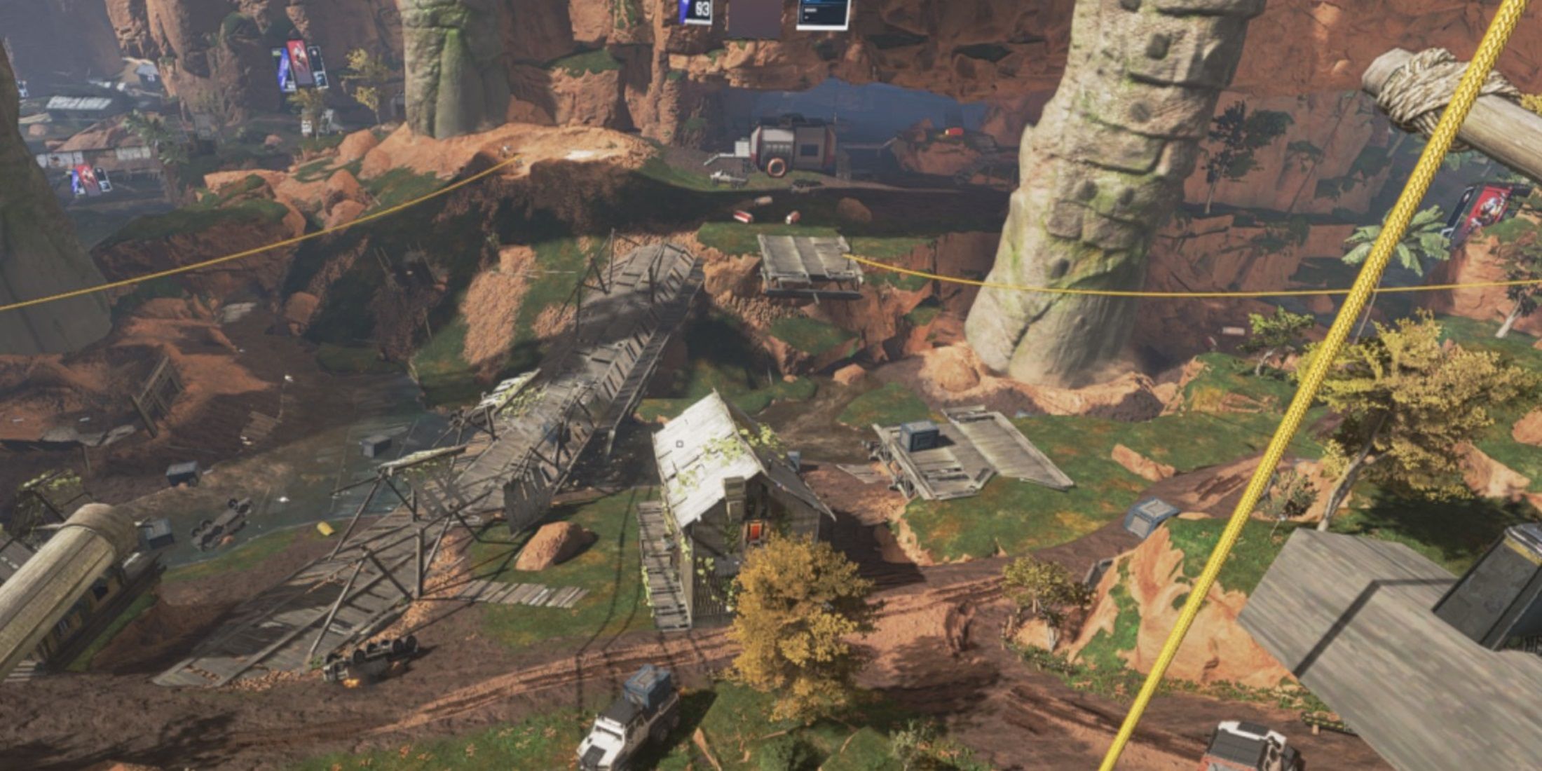 Iconic Kings Canyon map in Apex Legends, showcasing rugged terrain and landmarks