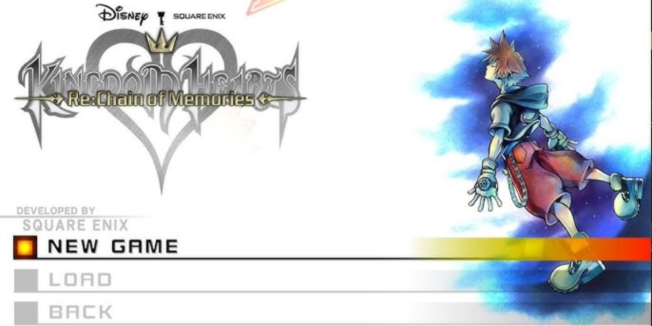 Kingdom Hearts ReChain of Memories main menu