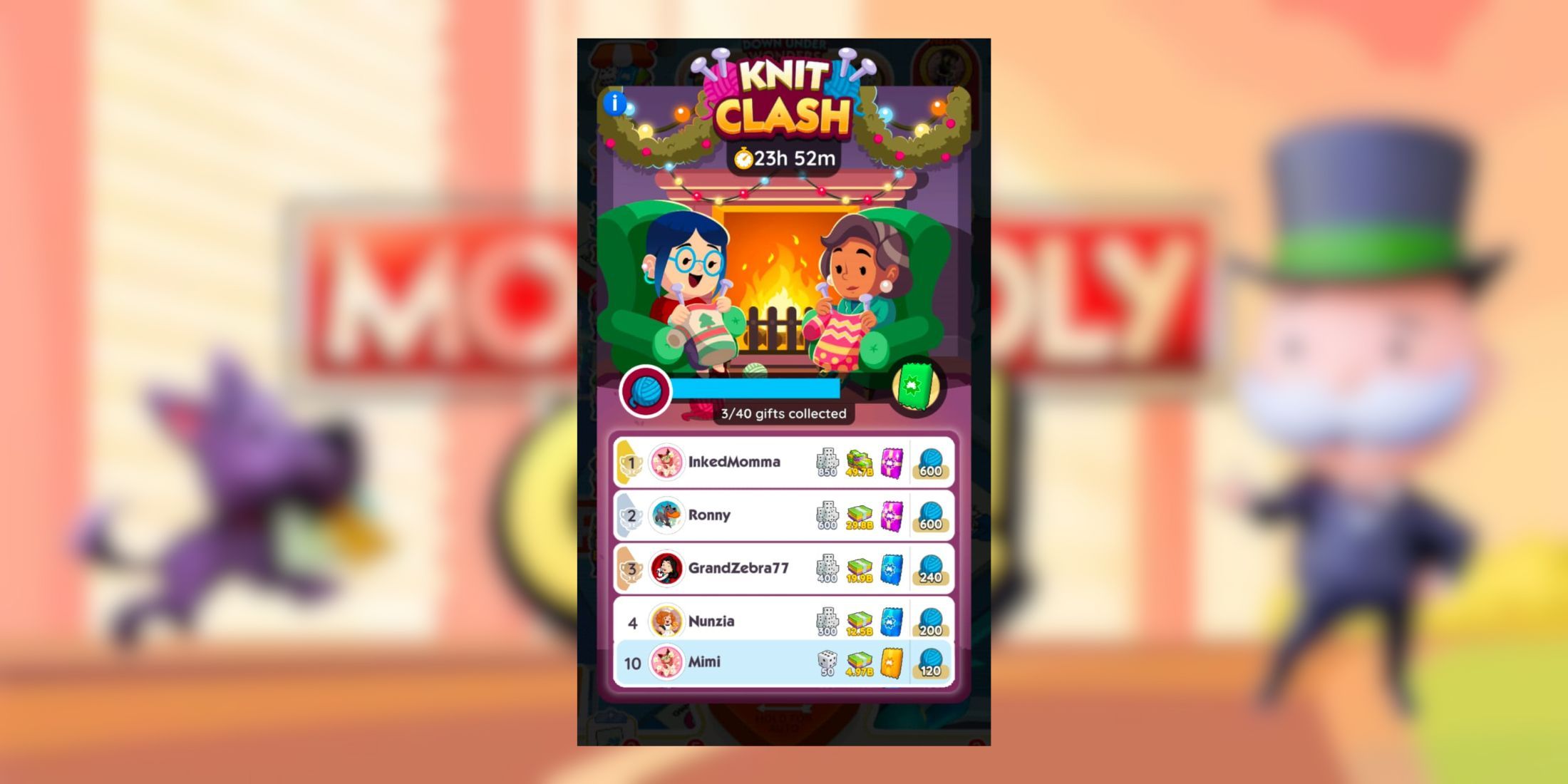knit clash monopoly go