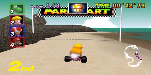 peach going for the finish