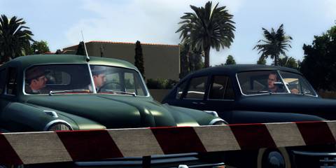 L.A. Noire Cole and Rusty in a car