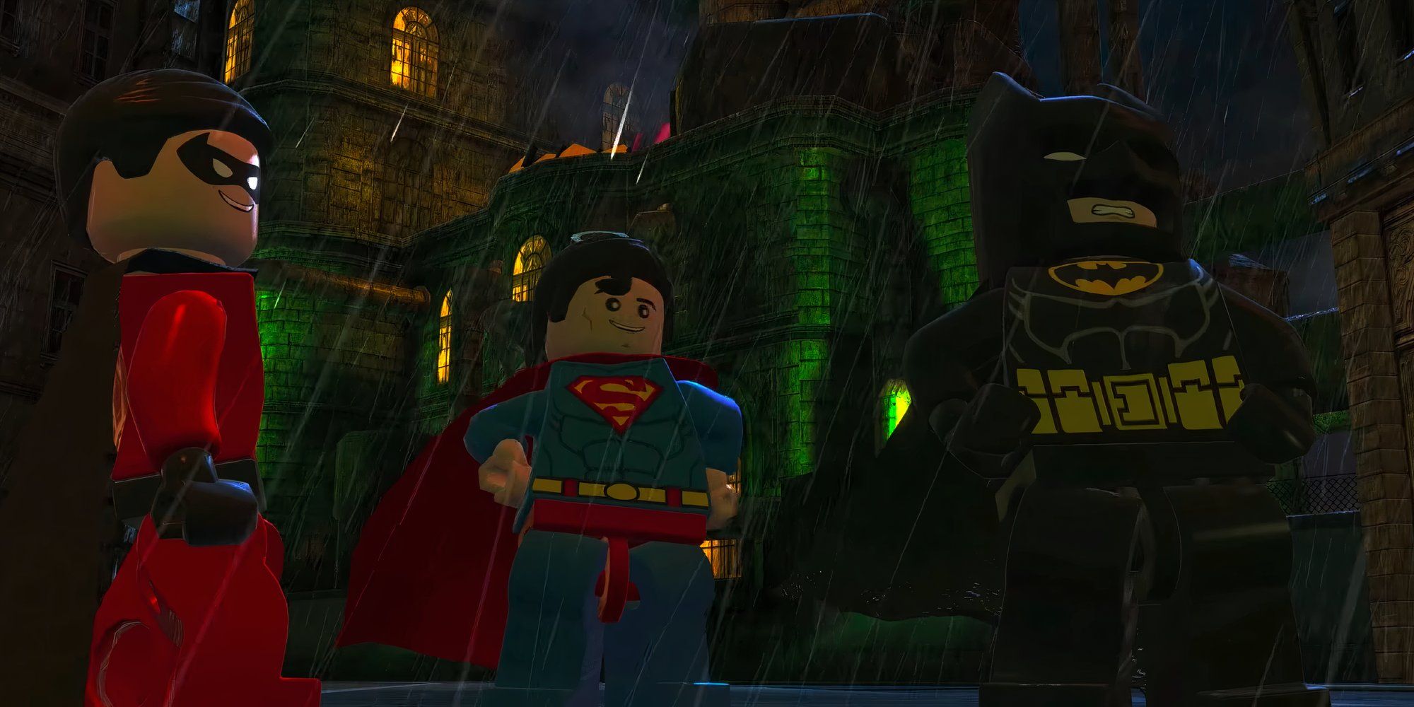 Batman, Superman, and Robin in LEGO Batman 2: DC Super Heroes