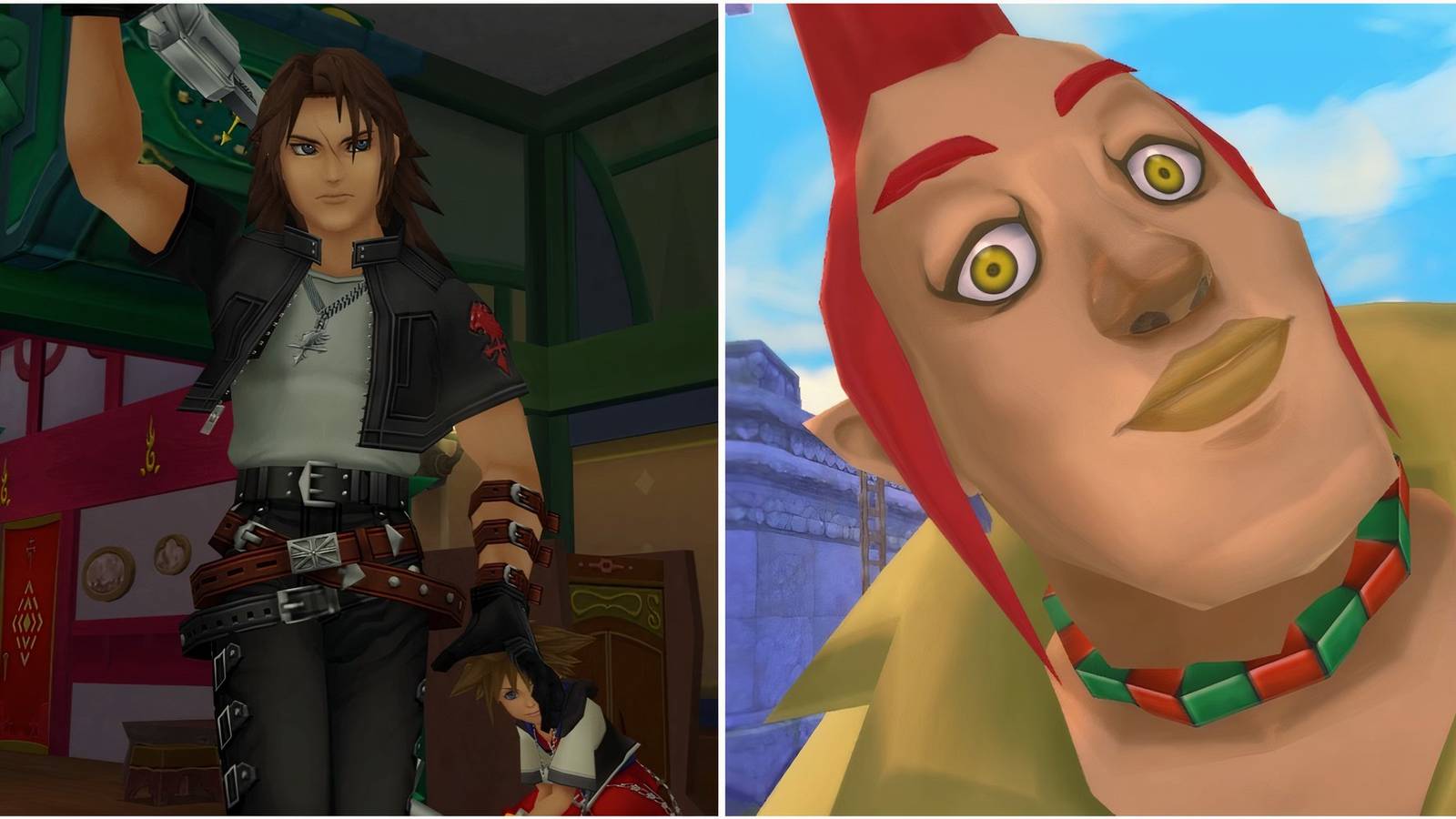 Leon in Kingdom Hearts and Groose from The Legend of Zelda Skyward Sword