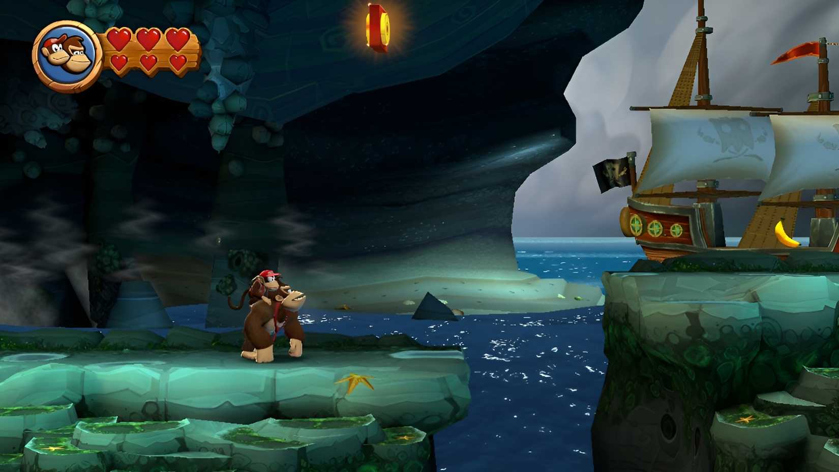 Image of the letter O in Donkey Kong Country Returns HD