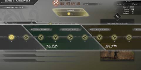 Leveling up in Dynasty Warriors Origins