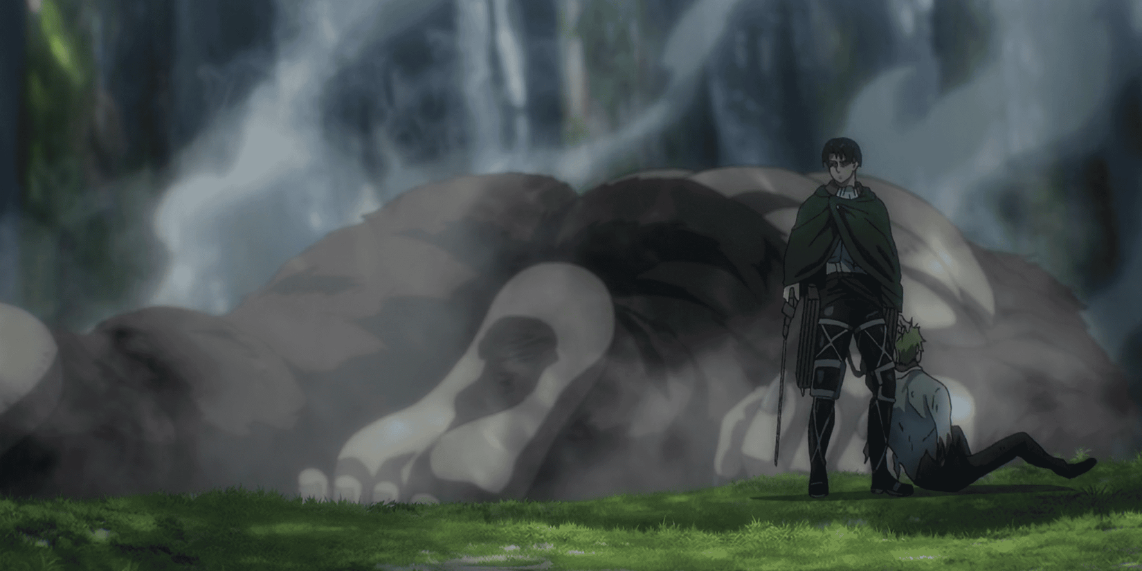 Levi Defeat Beast Titan Levi Draggin Zeke from the Beast