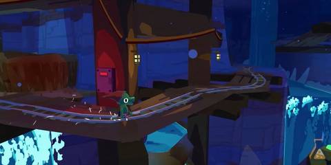 Lil Gator Game mine cart tracks