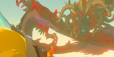 Link and the Light Dragon facing the Dark Dragon.
