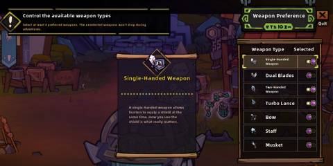lost castle 2's weapon preference.