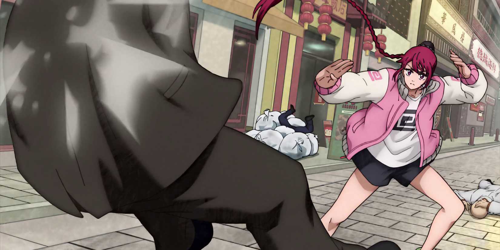 Image of Shaotang punching an enemy in Sakamoto Days