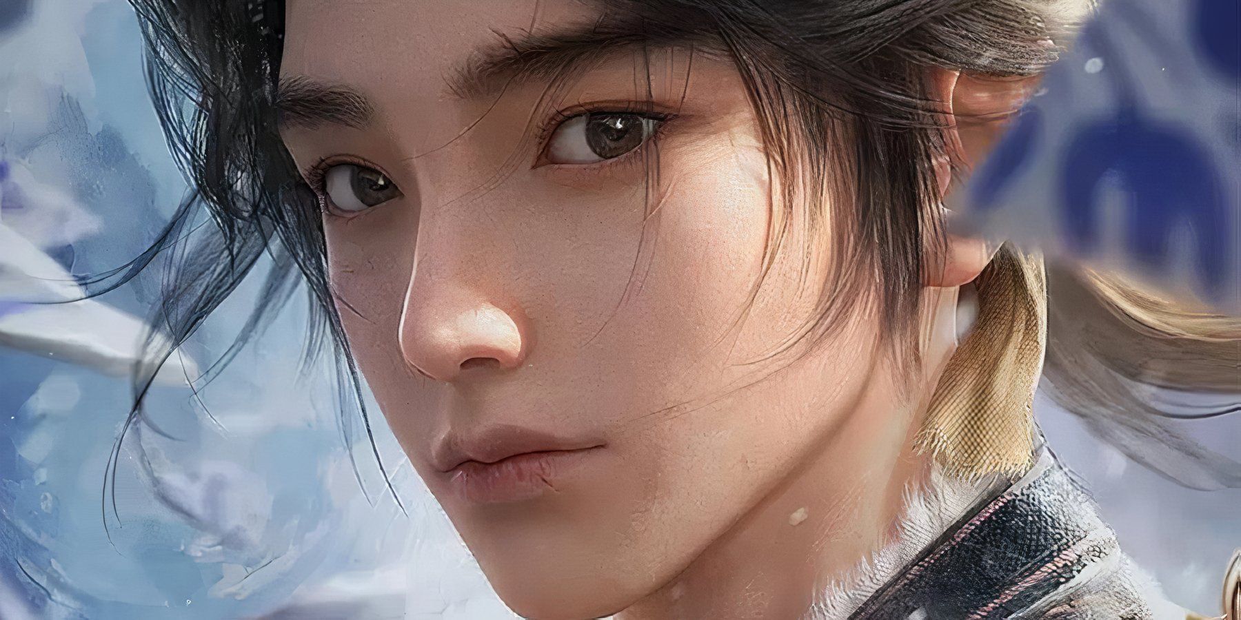 The main character of the sword that comes to the poster. standing.