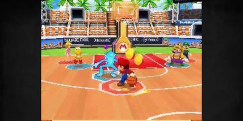 Mario Hoops 3-on-3 Mario dribbling the ball